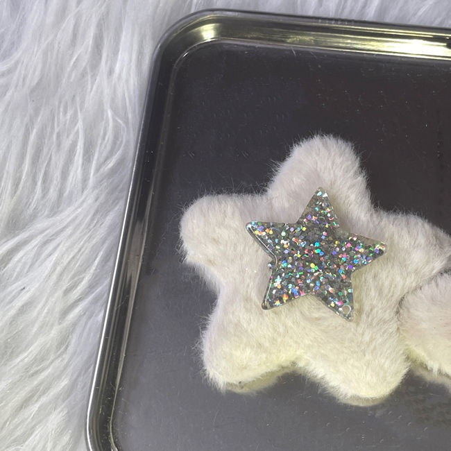 Big Flurry Sparkle Stripe Black Blue Red Green Star Hair Clip