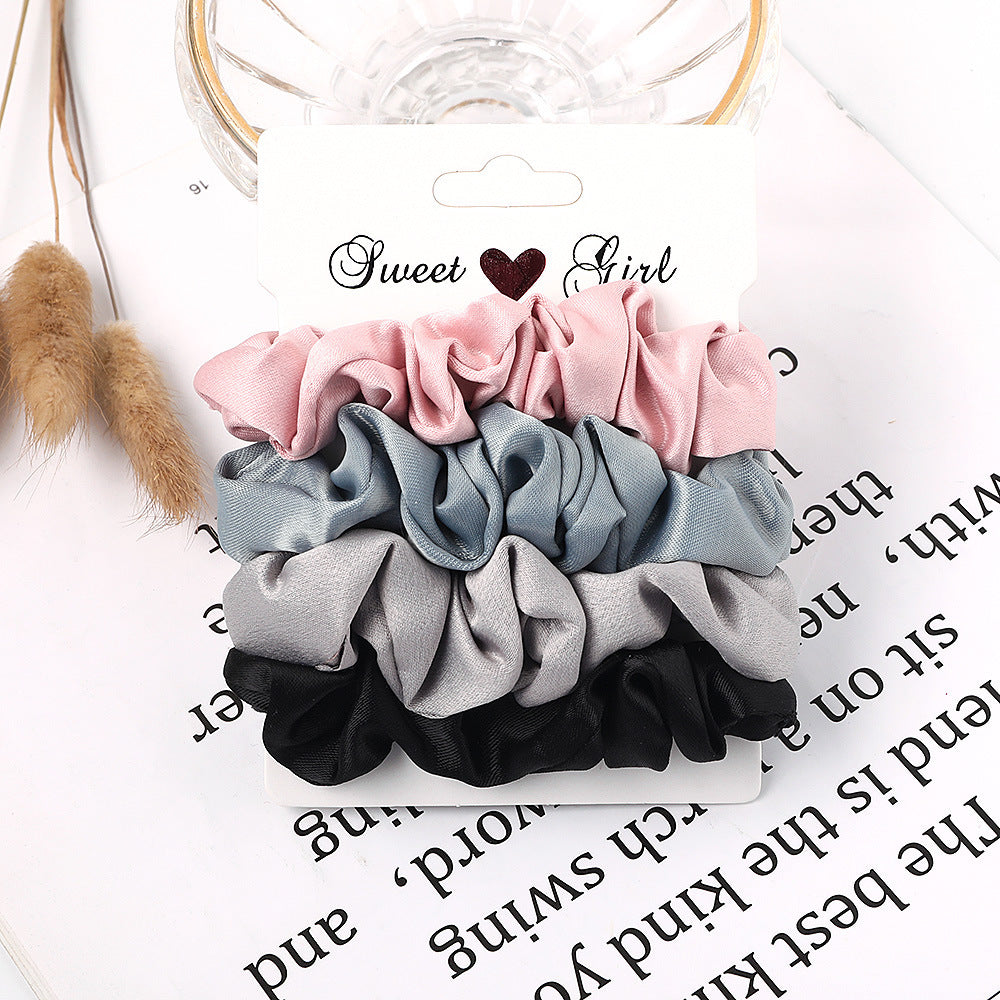 Simple Fabric Large Intestine Hair Ring Candy Color Hair Rope Large Intestine Ring Set