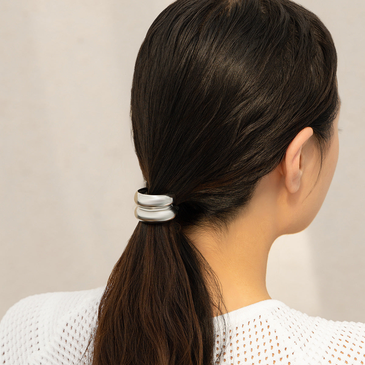 Best Personalized Glossy Elastic Hair Ring Female Geometry