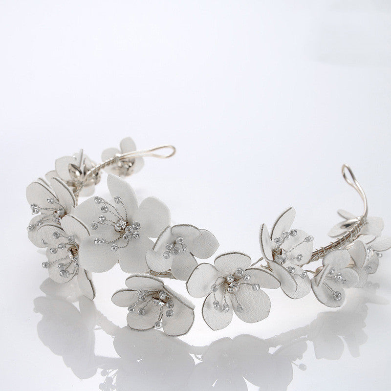 White Rose Bud Hair Hoop Ear Clip