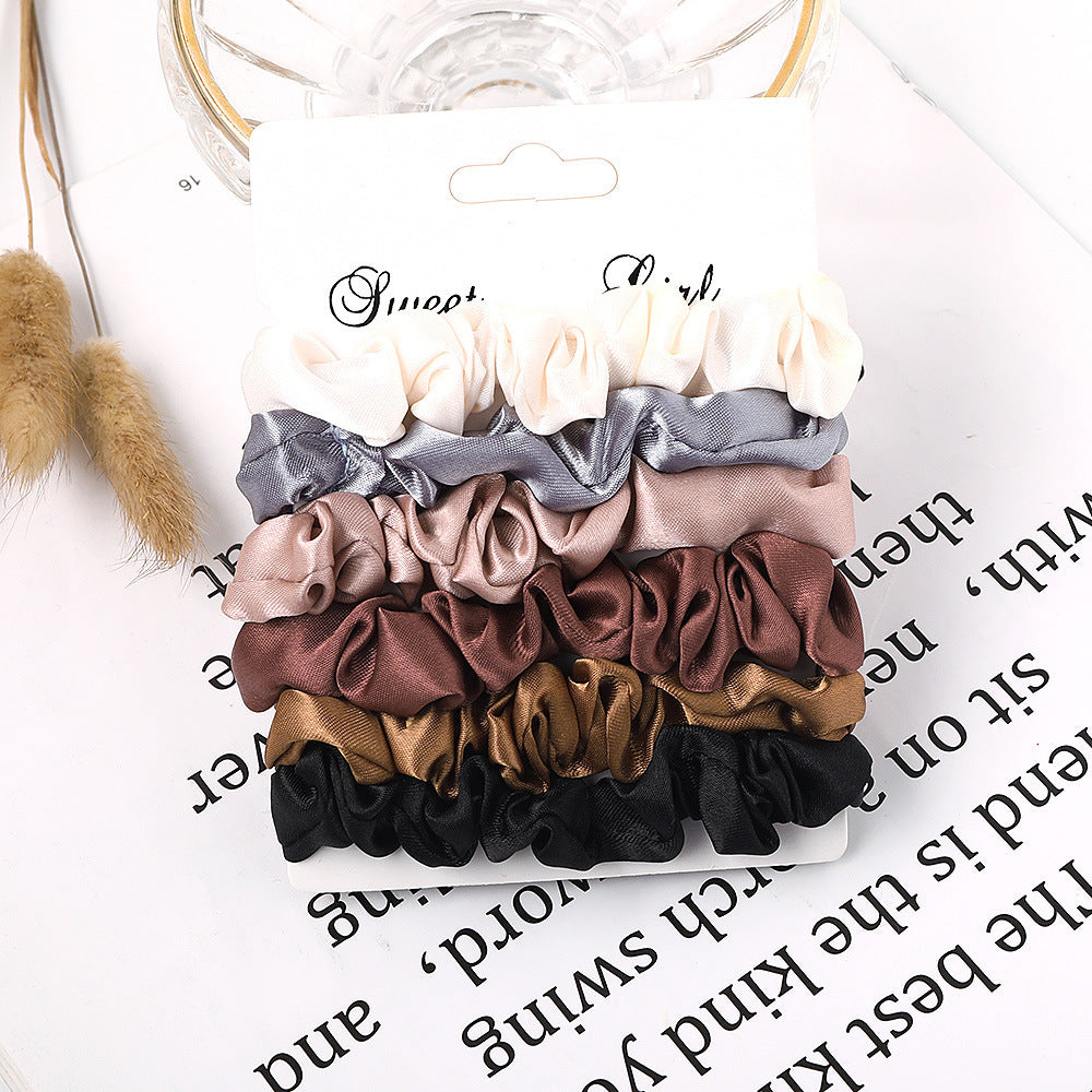Simple Fabric Large Intestine Hair Ring Candy Color Hair Rope Large Intestine Ring Set