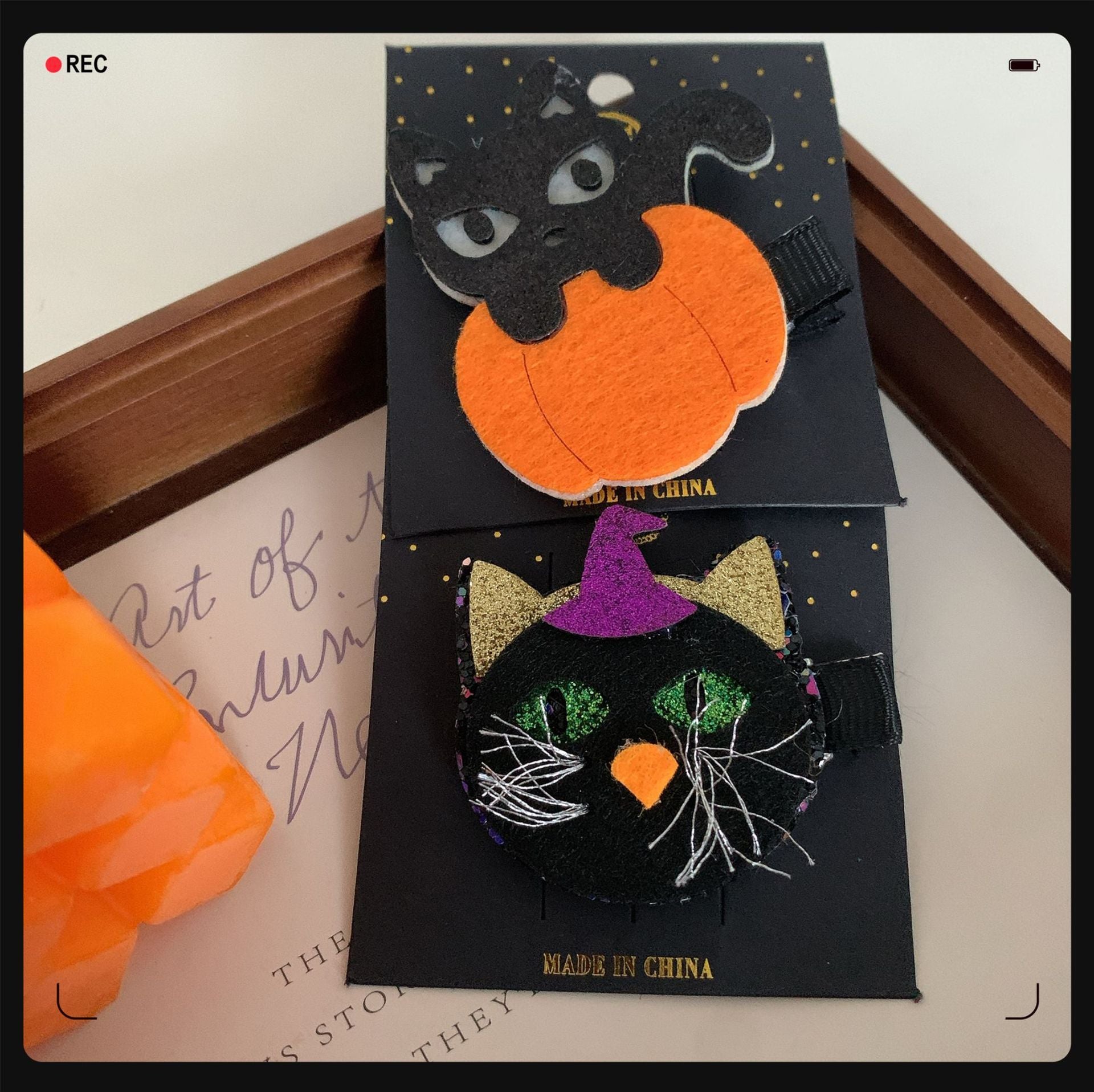 Children's Pumpkin Skull Barrettes Halloween Bat Barrettes