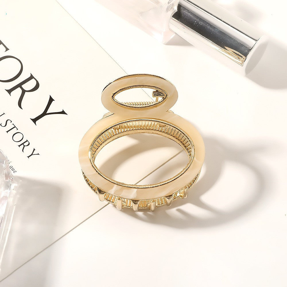 Hair Accessories Alloy Acetate Hairpin Graceful Geometric Back Head Updo Hair Claw Hollow Shark Clip