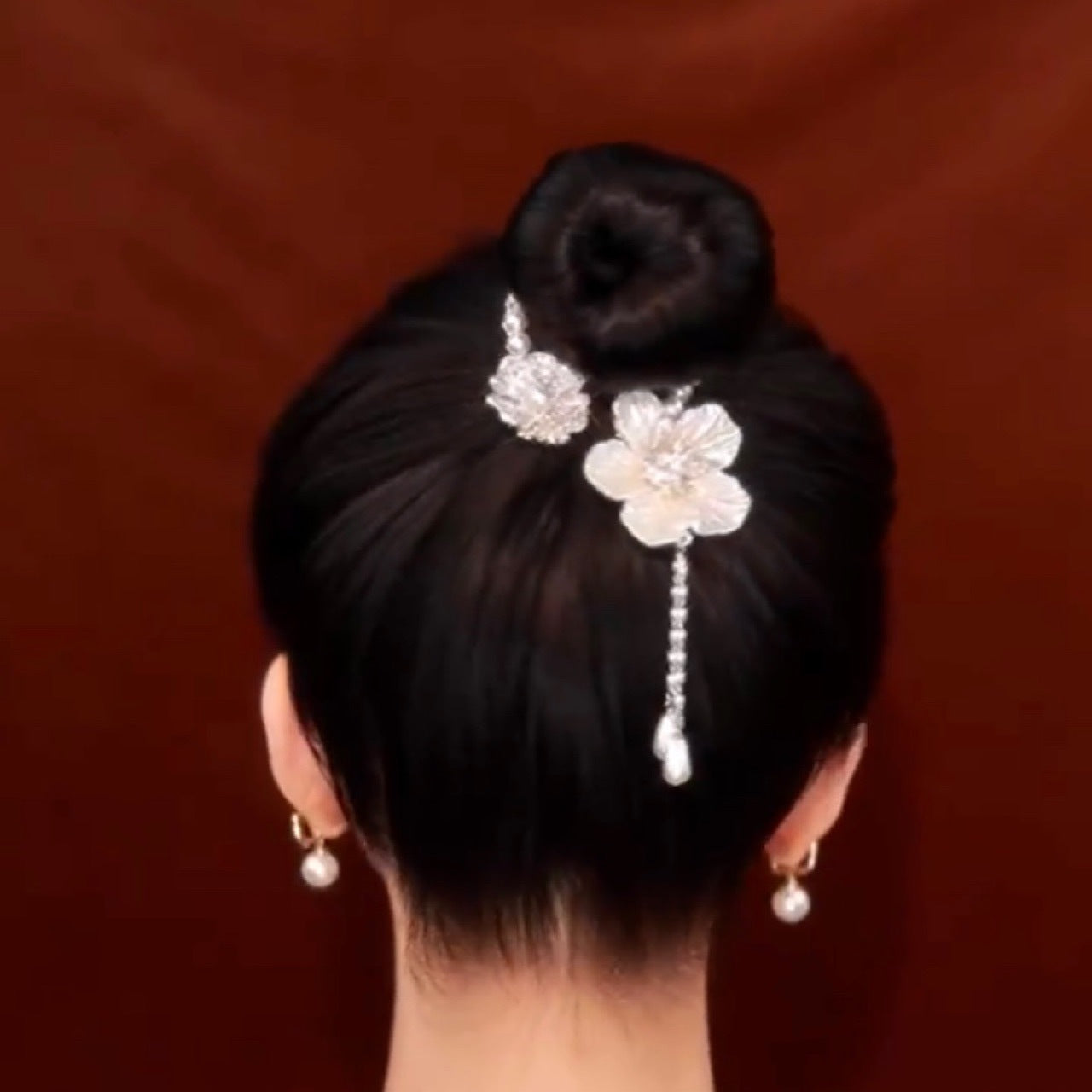 Tie Camellia Tassel Ponytail Clip Hair Accessories