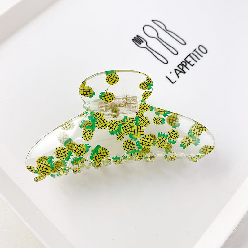 Women's Acrylic Fruit Pattern Geometric Shape Hair Clip