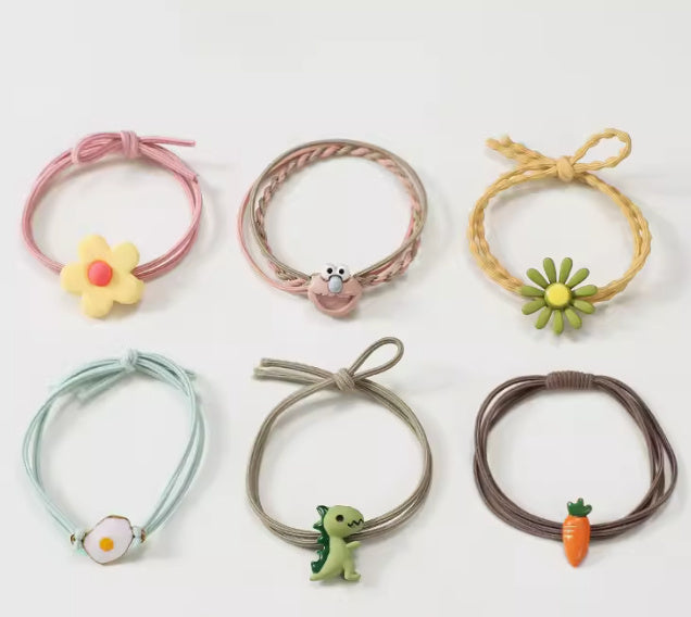 Cute Soft Rubber Cartoon Hair Band Little Girl Hair Elastic Band Hair RopeHair Ring