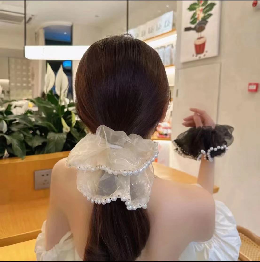 Best Women's Fashionable Temperamental All-match Lace Mesh Large Intestine Hair Ring