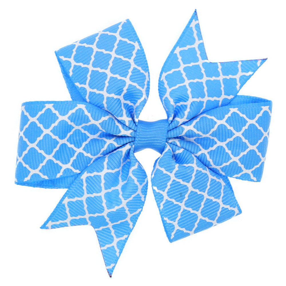 Children's Auspicious Cloud Print Swallowtail Bow Hair Clip