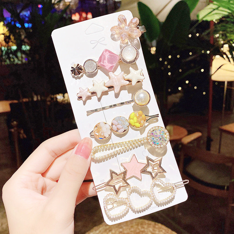 Pearl Hairpin Hair Accessories Mermaid Princess Hairpin Bangs Clip Side Clip Heavy Industry