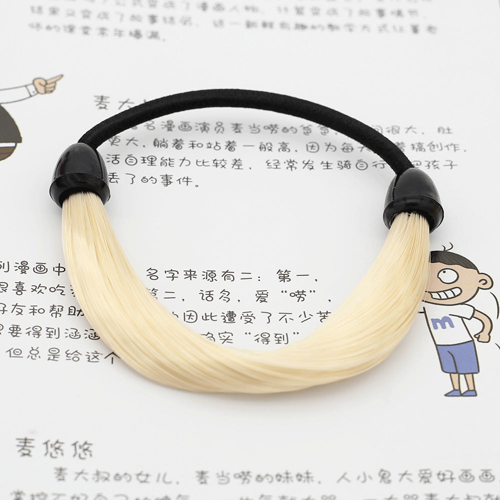 Korean Style Fashion Wig Elastic Hair Ring Straight Hair Rope Jewelry Headdress