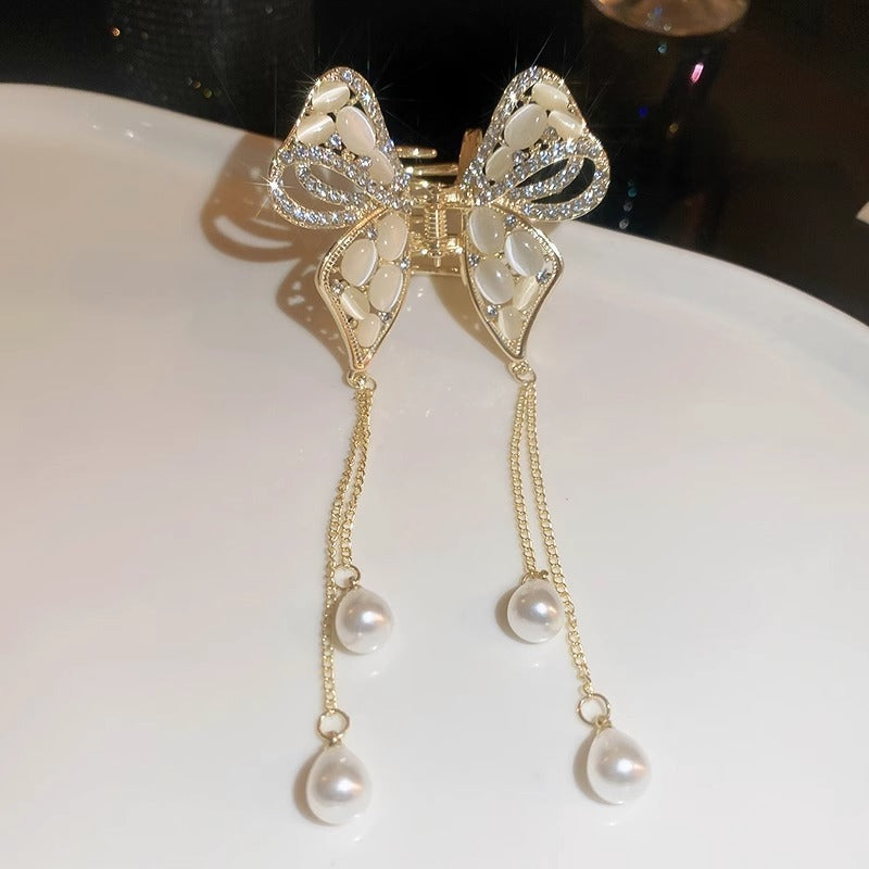 Best Elegant High-grade Golden Pearl Tassel Hairpin