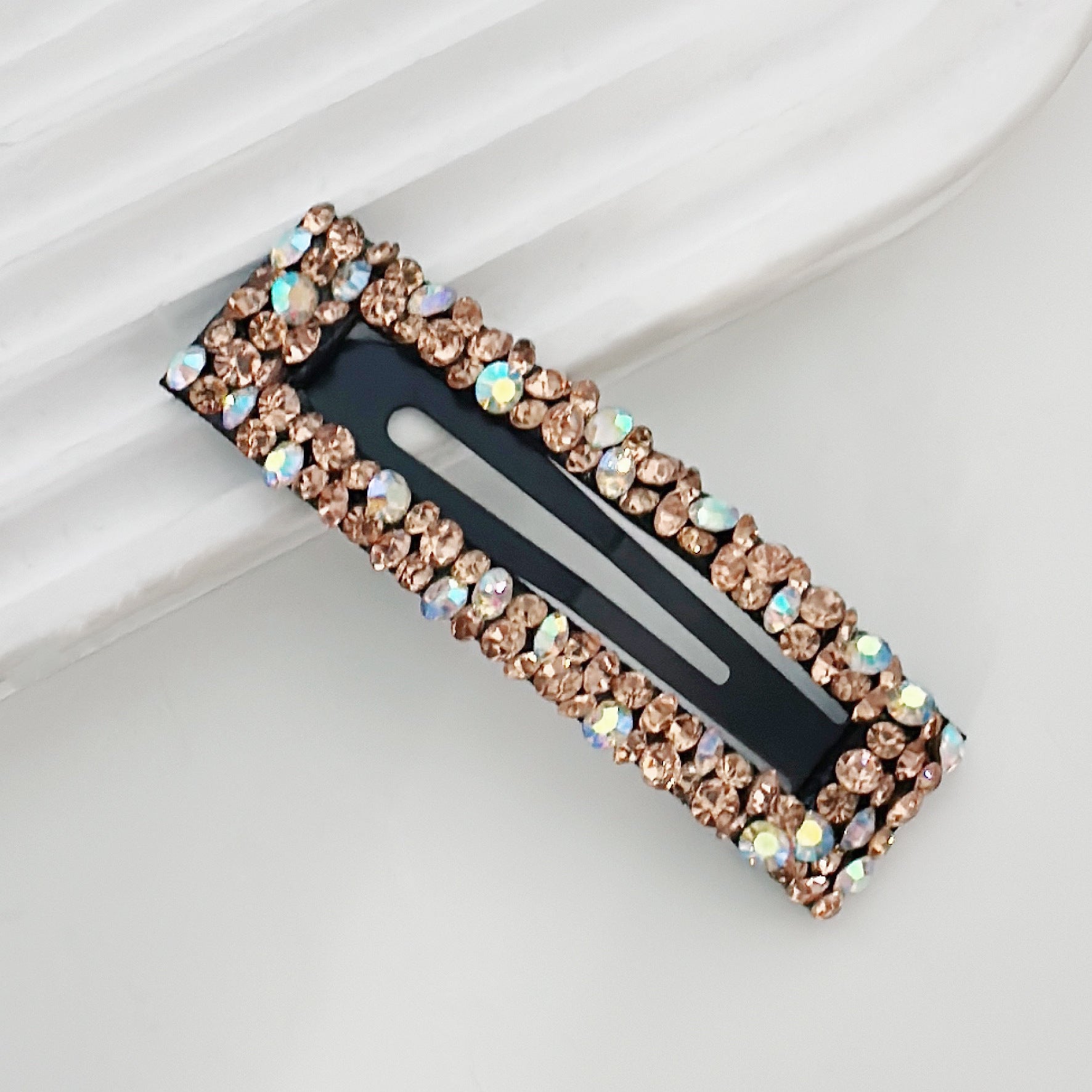 Diamond Colorful Crystals Rectangular BB Clip Break Hair Side Bang Clip