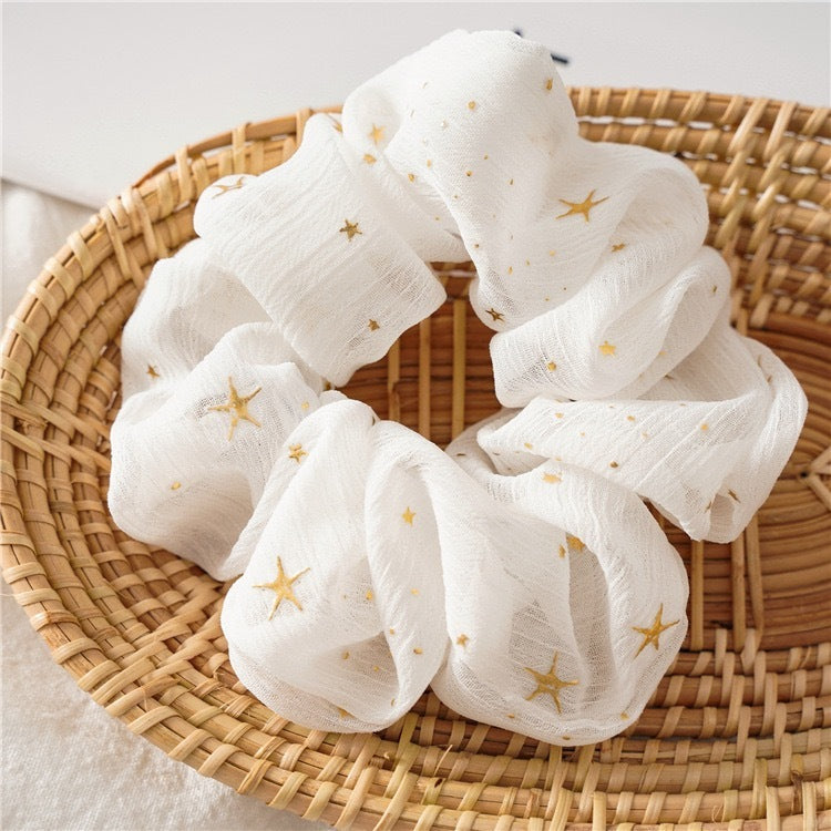 Large Intestine Mesh Five-pointed Star Embellished Hair Ring