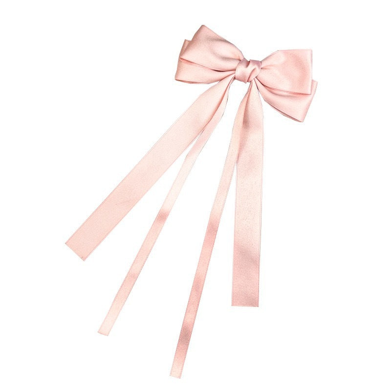 Best Sweet Solid Color Ribbon Bowknot Barrettes