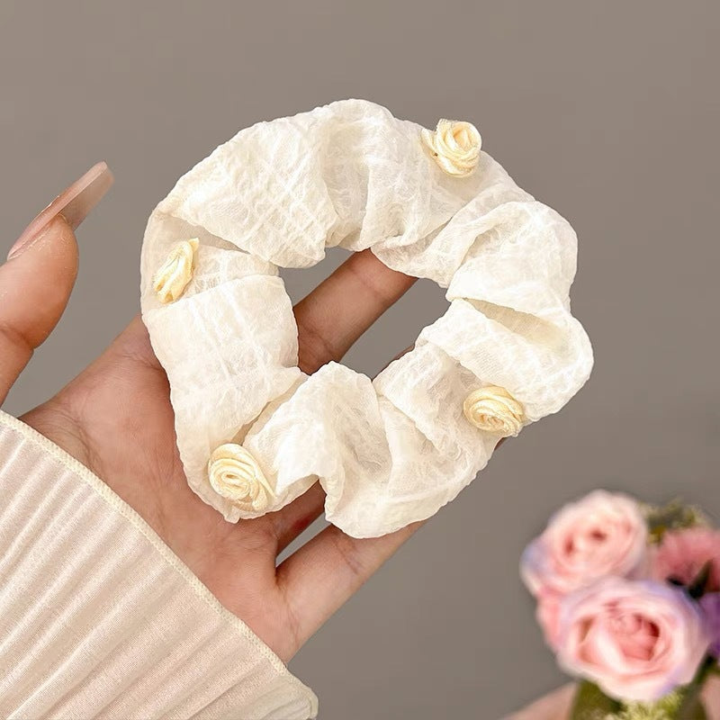 Summer Super Fairy Sweet Lace Large Intestine Hair Ring