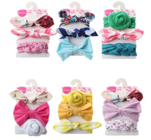 Exclusive For Cross-border Baby Rabbit Ear Hair Ring Headband Set Children Headwear