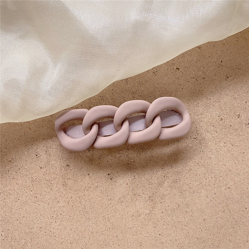 Women's Fashion Simple Color Chain Twist Barrettes