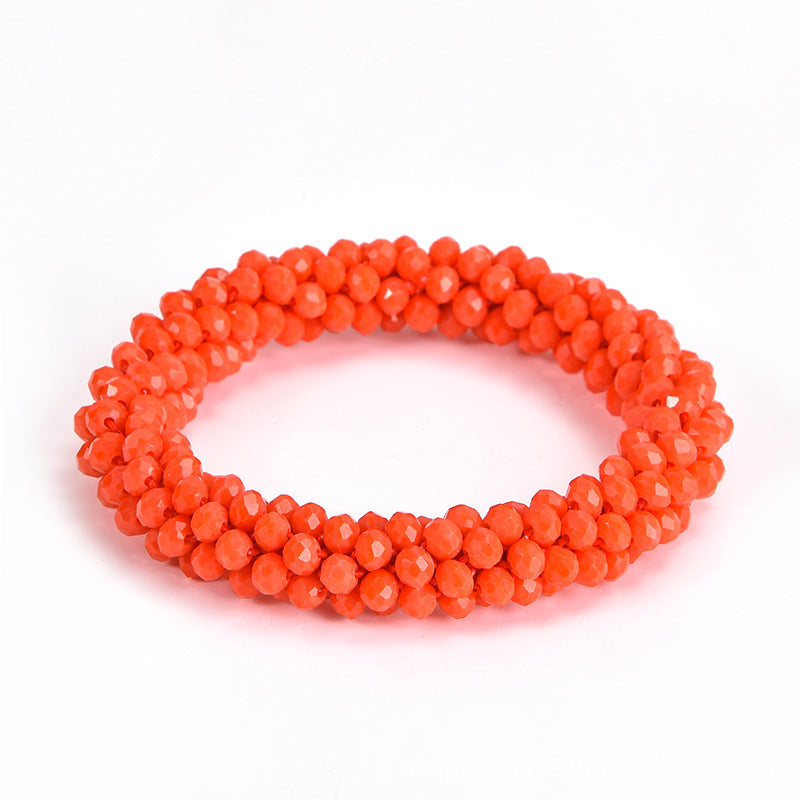 Crystal Color Elastic Rubber Band Hair Ring Ponytail Simple