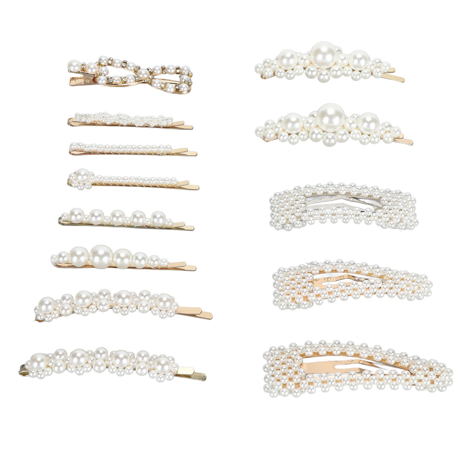 13pcs Pearl Hair Clips Decorative Fake Pearl Hair Barrettes Large Hair Pins Elegant Women Hair Accessories for Party Wedding Daily