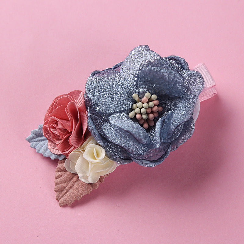 New Three-dimensional Flower Children's Pearl Hair Clip