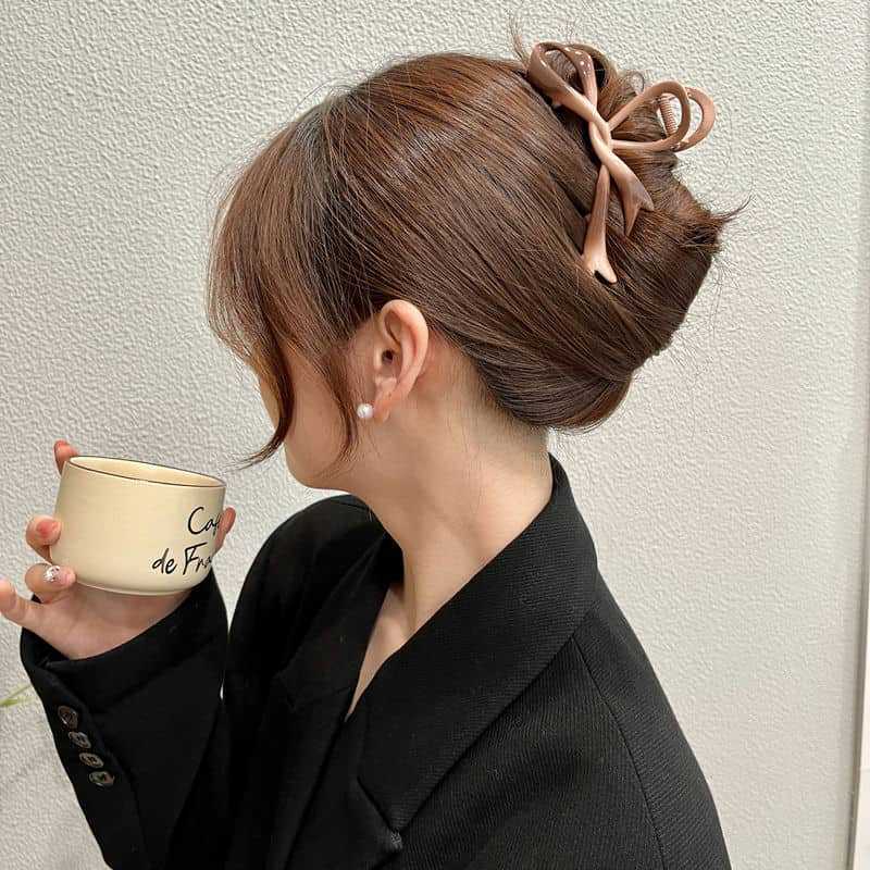 Best Ribbon Bowknot Barrettes Women's High-end Metal Clip