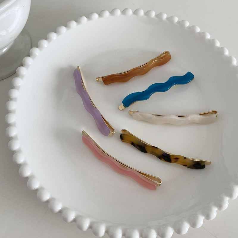 French Simple Vintage Resin Wave Hair Clip Acrylic
