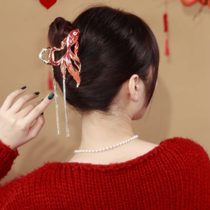 Best Elegant Antique Style Super Immortal Koi Curly Hair Clip
