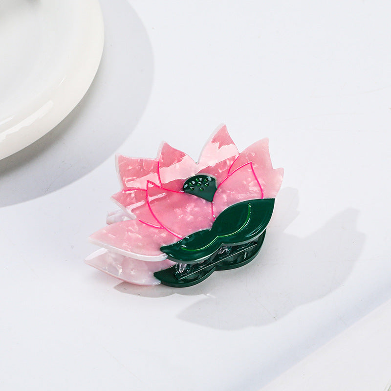 High Stylish Textured Creative Lotus Shark Catch Barrettes