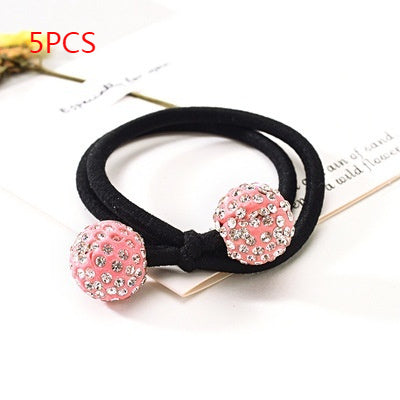 Rhinestone Ball Hair Ring Hair Accessories  Sweet Hair Elastic Band