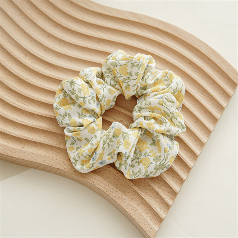 Catharanthus Roseus Blue Flower Chiffon Large Intestine Hair Ring