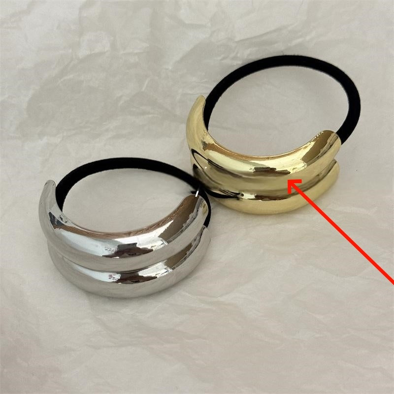 Special-interest Design Personality Alloy Concave-convex Elastic Hair Ring Versatile Cold Geometric Retro Temperament Headband