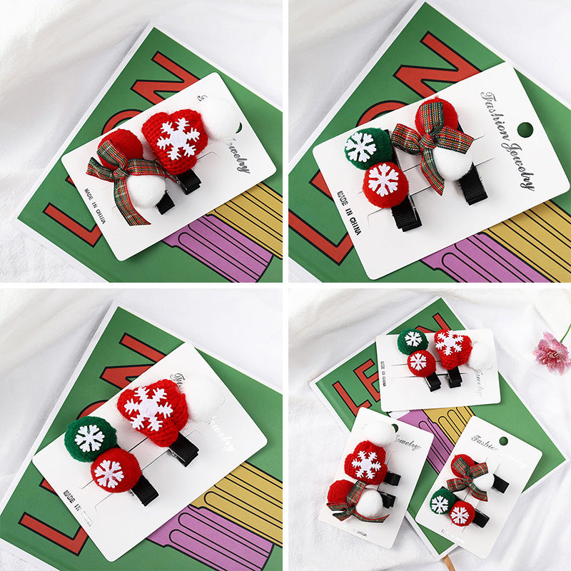 Children's Hair Accessories Christmas Clip Cute Bb Does Not Hurt