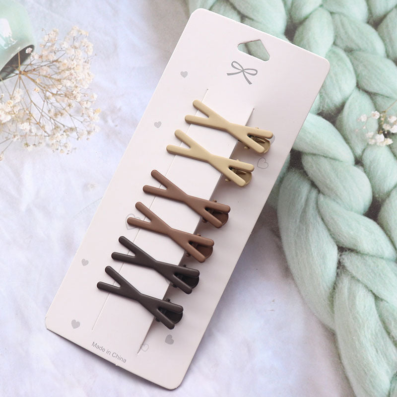 Coffee Color Series Barrettes Girl Side Clip Duckbill Clip Internet Celebrity