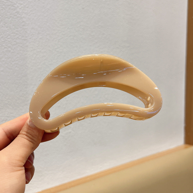 Simple Large Hollow Jelly Crescent Barrettes