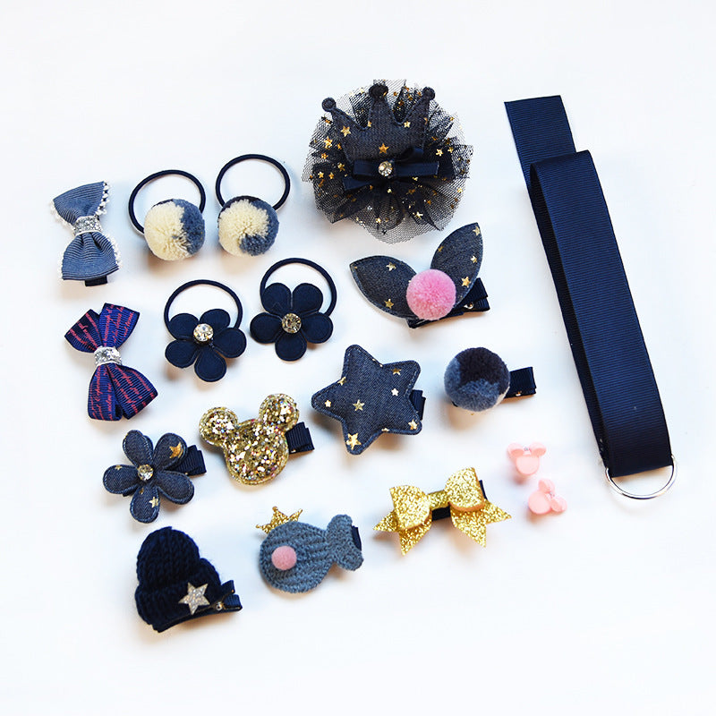 Children's Headdress Hair Clip Set Fabric Baby Hair Rope Side Clip