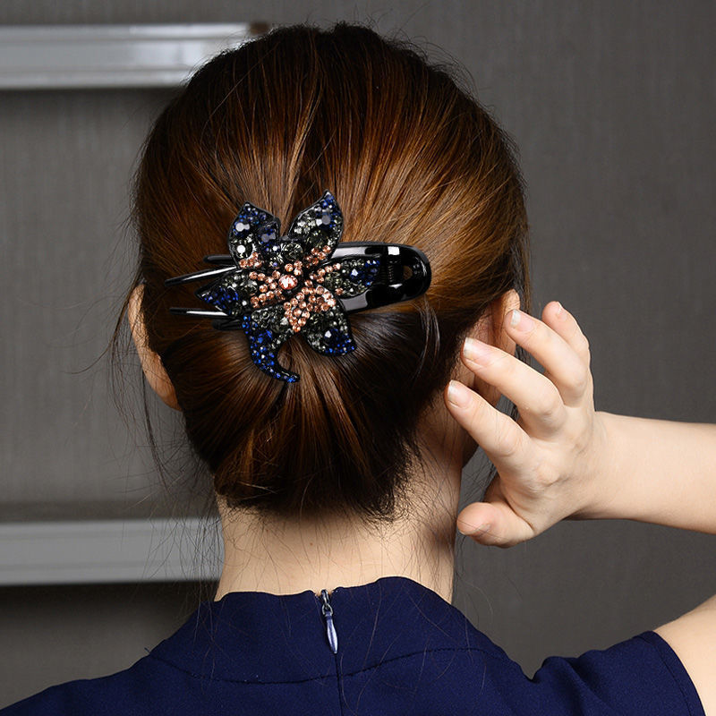 Back Of Head Large Rhinestone Hair Clip Headwear