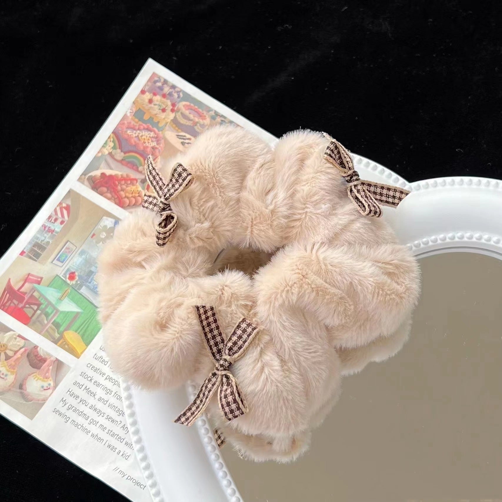 Plush Hair Ring Large Intestine Ring Candy Color Hair Rope