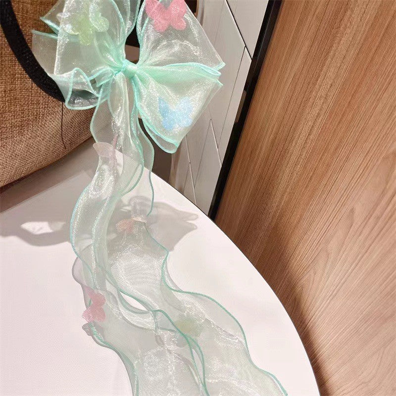 Female Sweet Desire Mesh Bow Hair Clip