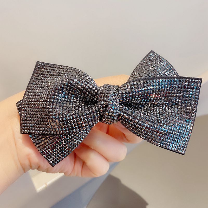 Women's Fashion Rhinestone Double Bow Hair Clip
