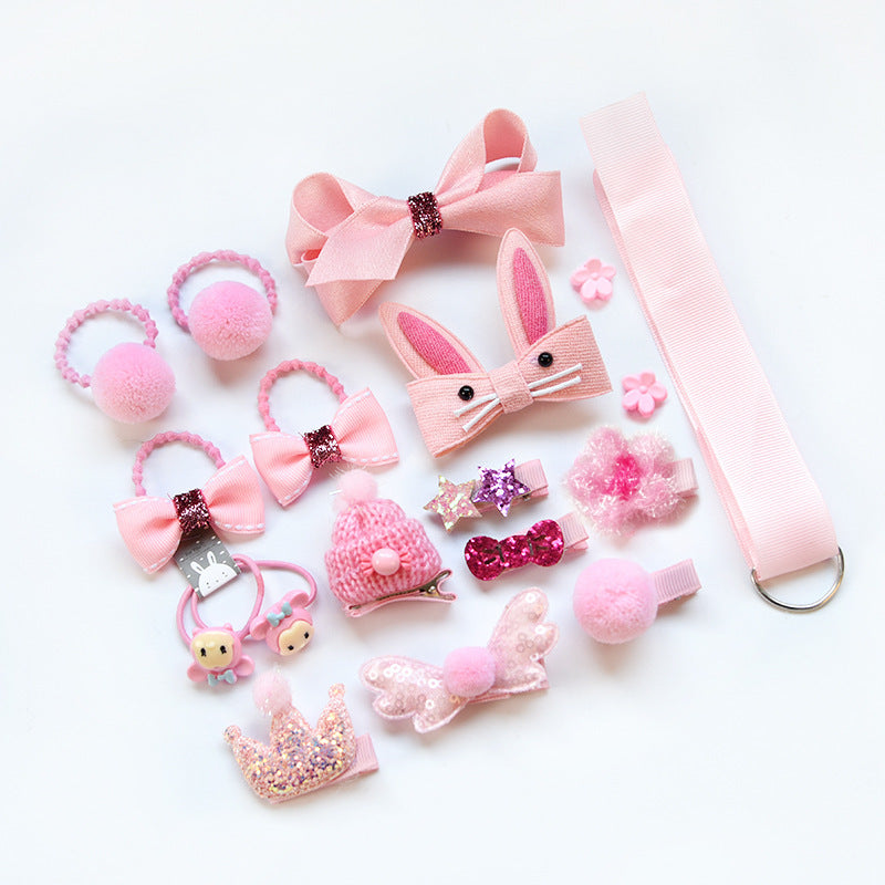 Children's Headdress Hair Clip Set Fabric Baby Hair Rope Side Clip