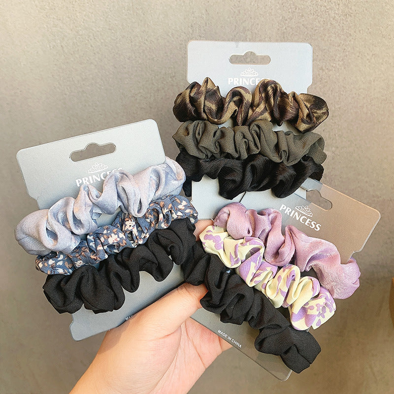 French Ins Simple Elegant Silk Satin Large Intestine Ring Balls Hair Rope Headwear Hair Ring