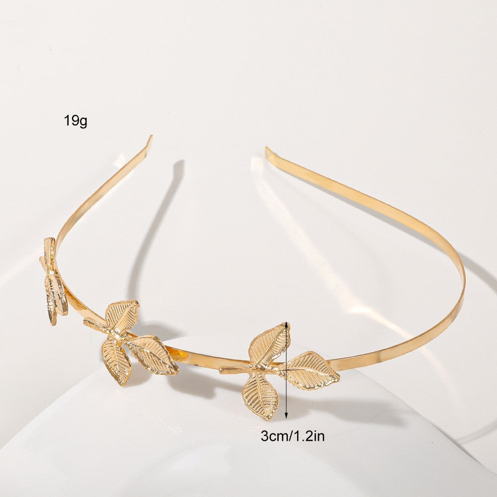 Metal Leaves Headband Bride Hair Clip Headdress