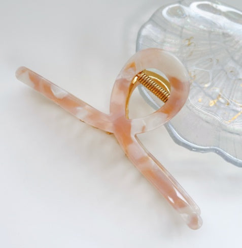 Large Acetate Grab Back Of Head Metal Hair Clip