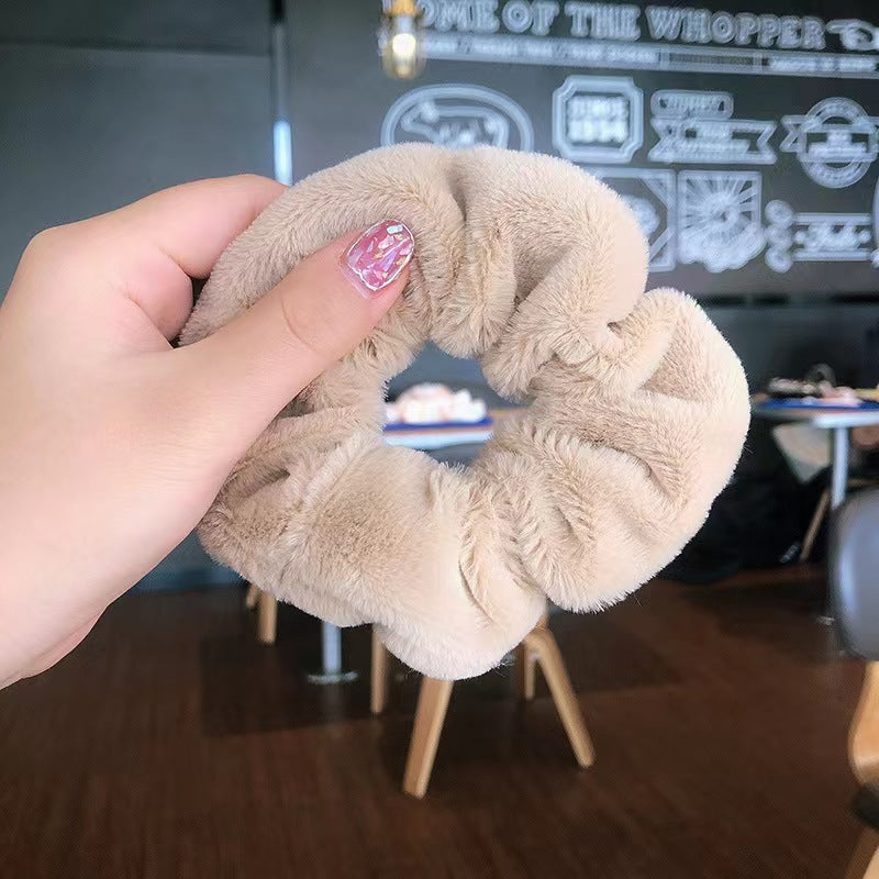 Plush Hair Ring Large Intestine Ring Candy Color Hair Rope