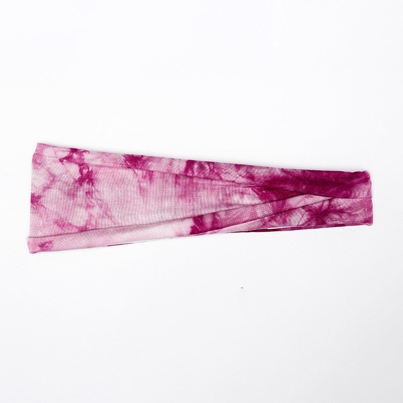 Tie-dye Turban Wide Side Sports Headband
