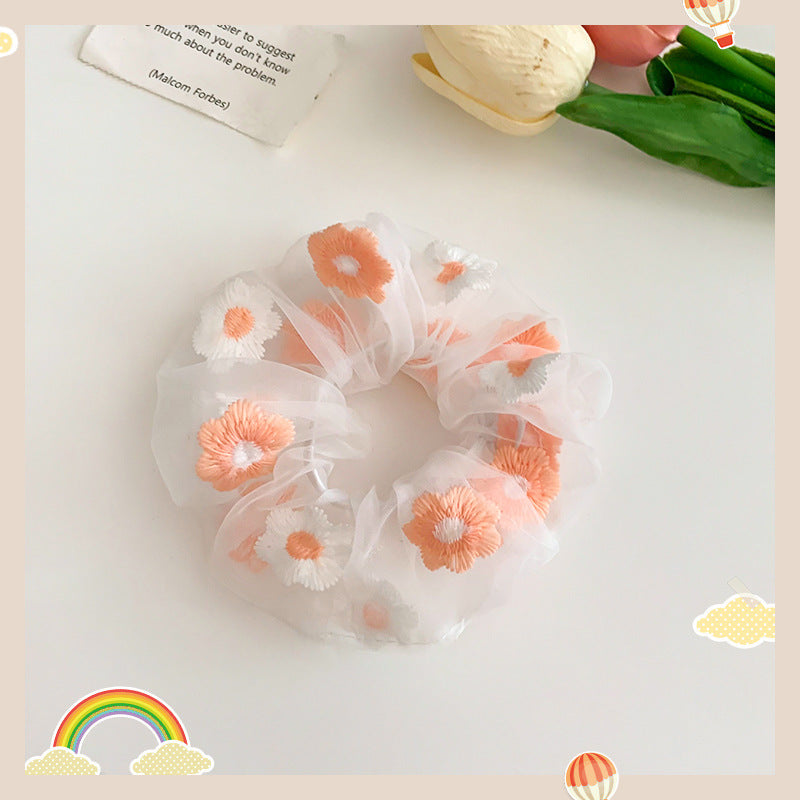 Korean Fruit Pig Large Intestine Hair Ring Organza Cute Japanese Rubber Band Female Tie