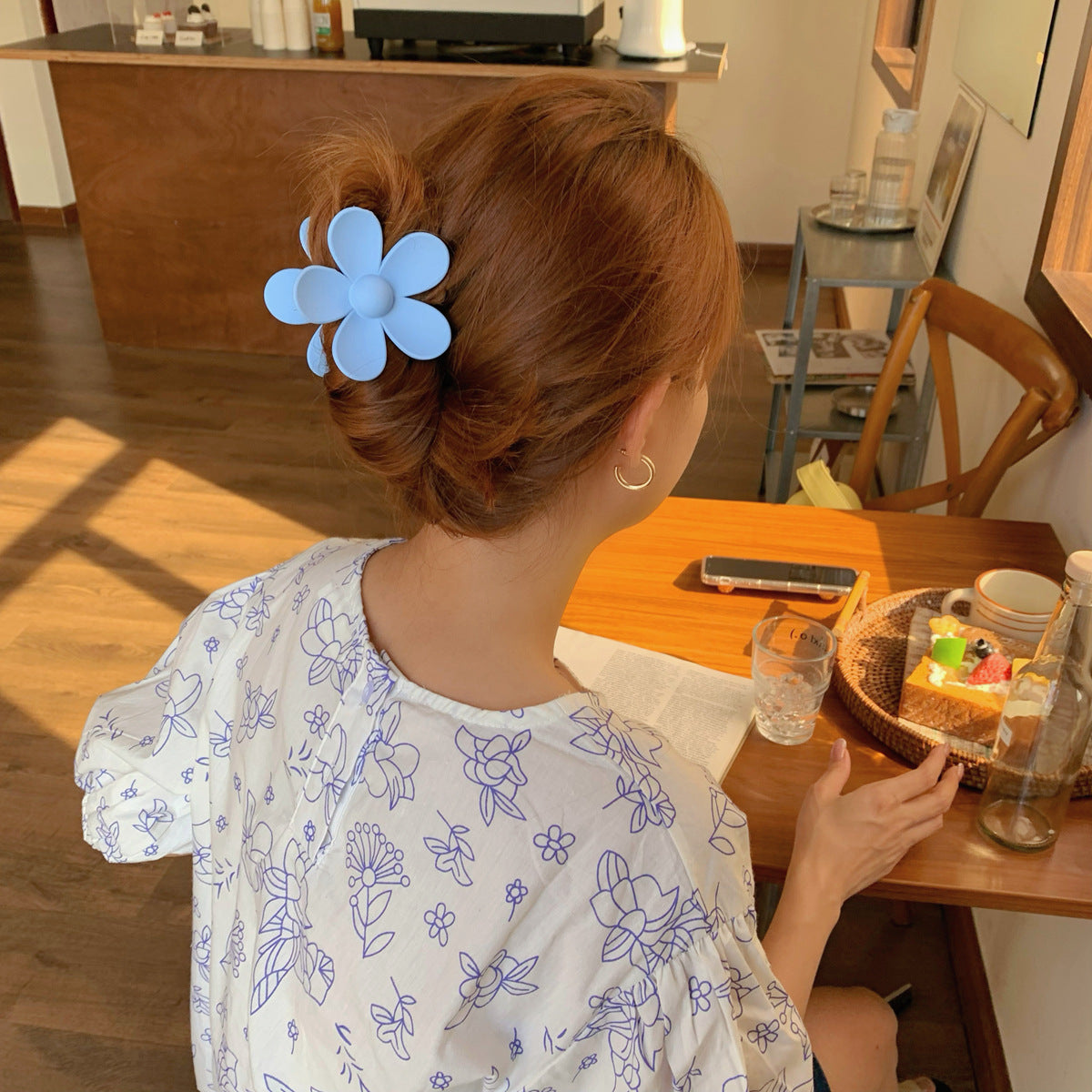 Best Summer Back Head Flower Hair Clip Girl's Hair Hoop
