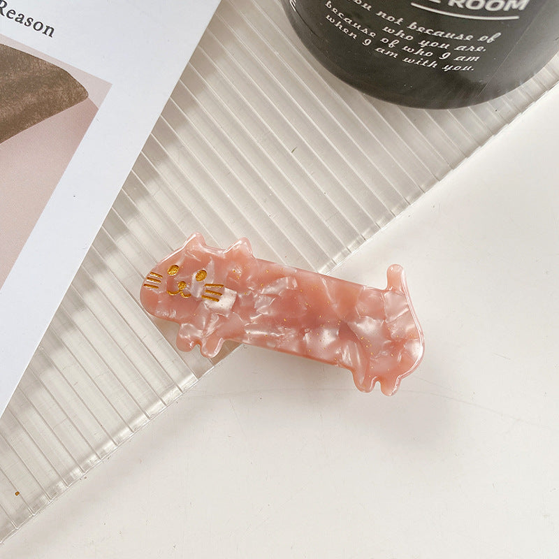 Acetate Plate Cute Tricolor Cat Hair Clip