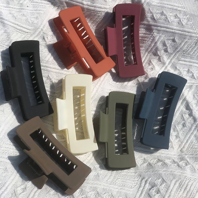 Women's Fashion Minimalist Solid Colour Shark Frosted Hair Clip