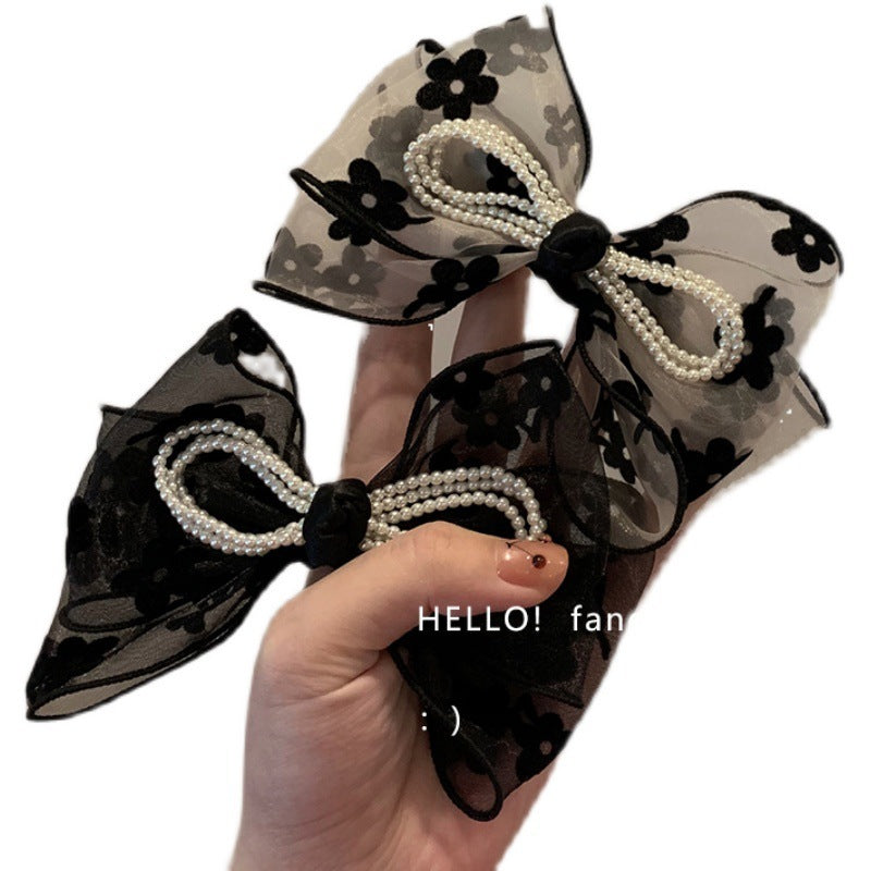 Super Fairy Organza Large Bow Flower Back Of The Head Hair Clip